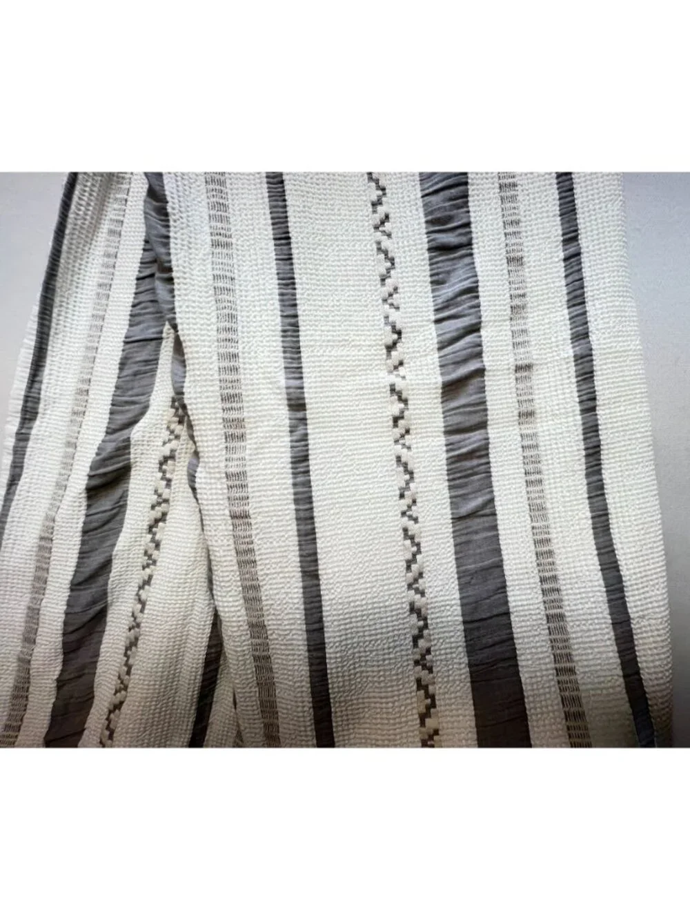 Bedsure Stripe White GentleSoft Cotton Boho Waffle Weave Duvet Cover Zipper